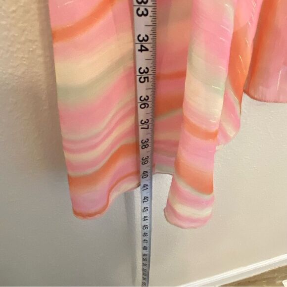 Hype Girls Pink Orange stripe chiffon summer hi low maxi dress-10 - Picture 7 of 9